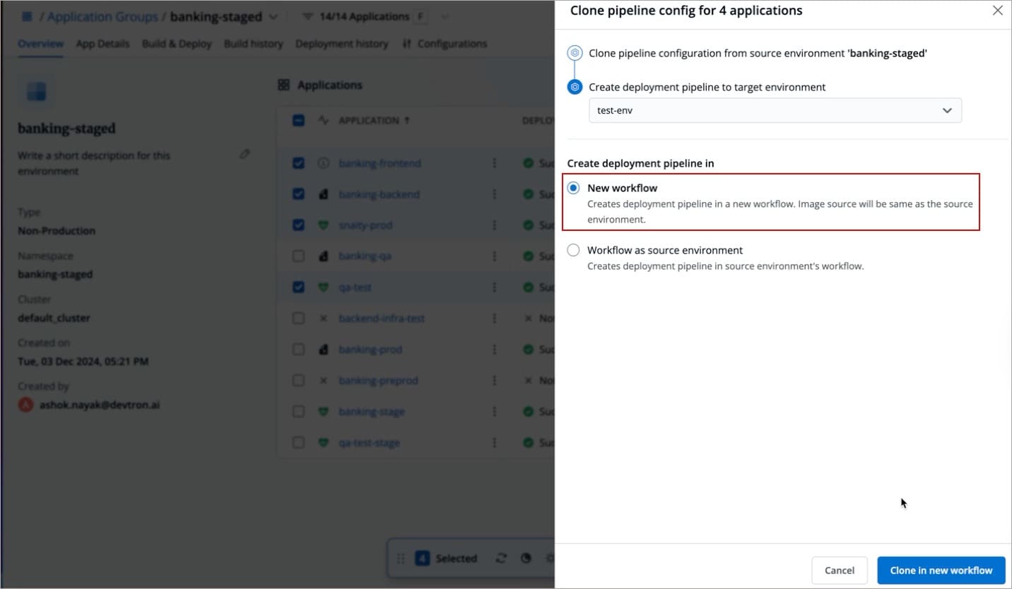 Figure 32: Creating CD Pipeline in Workflow