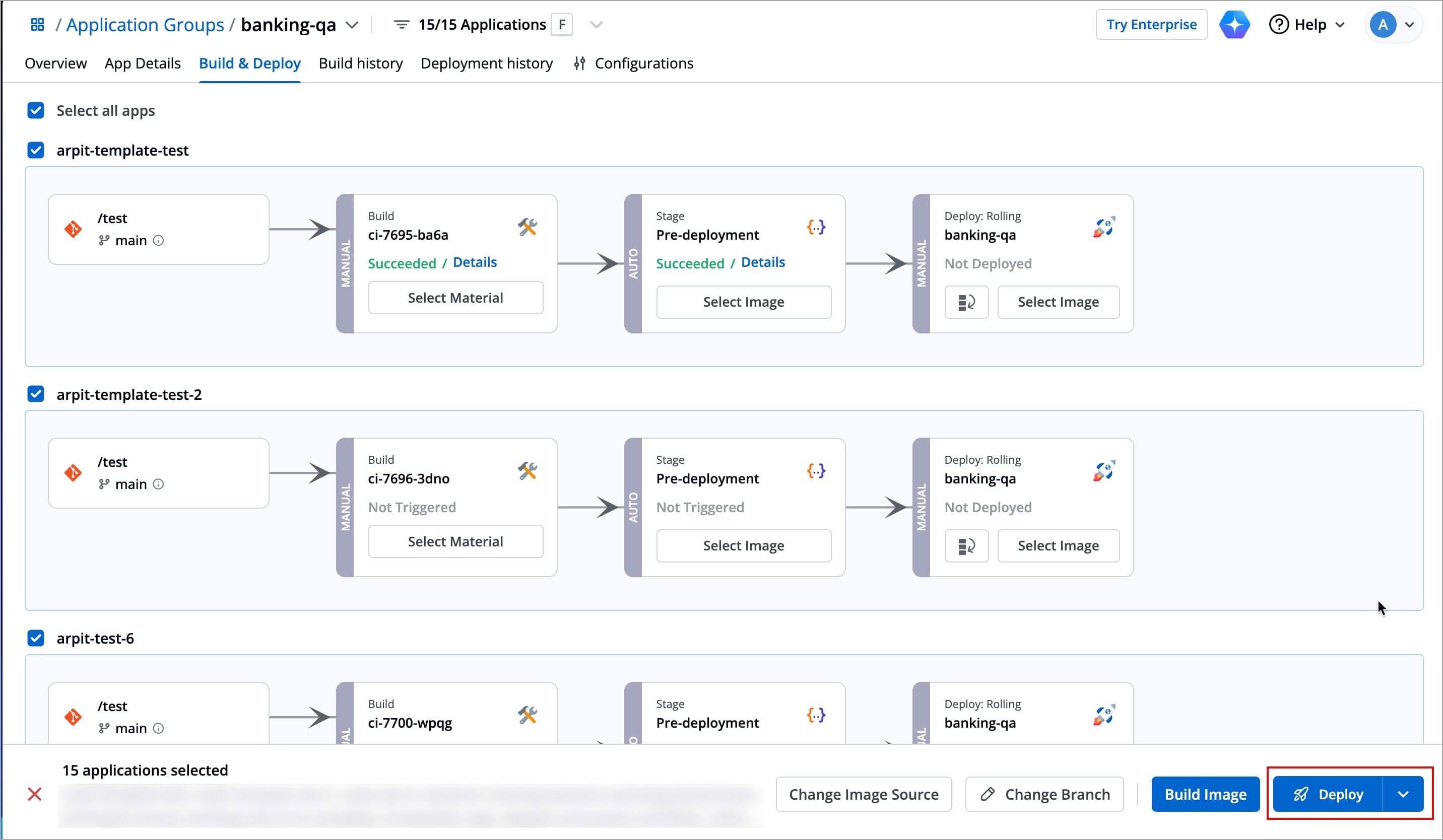 Figure 15: Clicking 'Deploy'