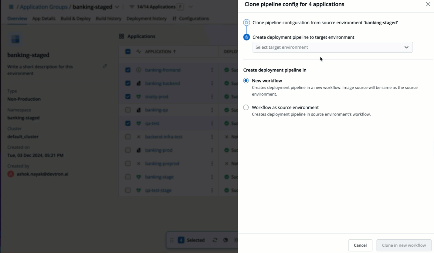 Figure 31: Selecting Target Environment