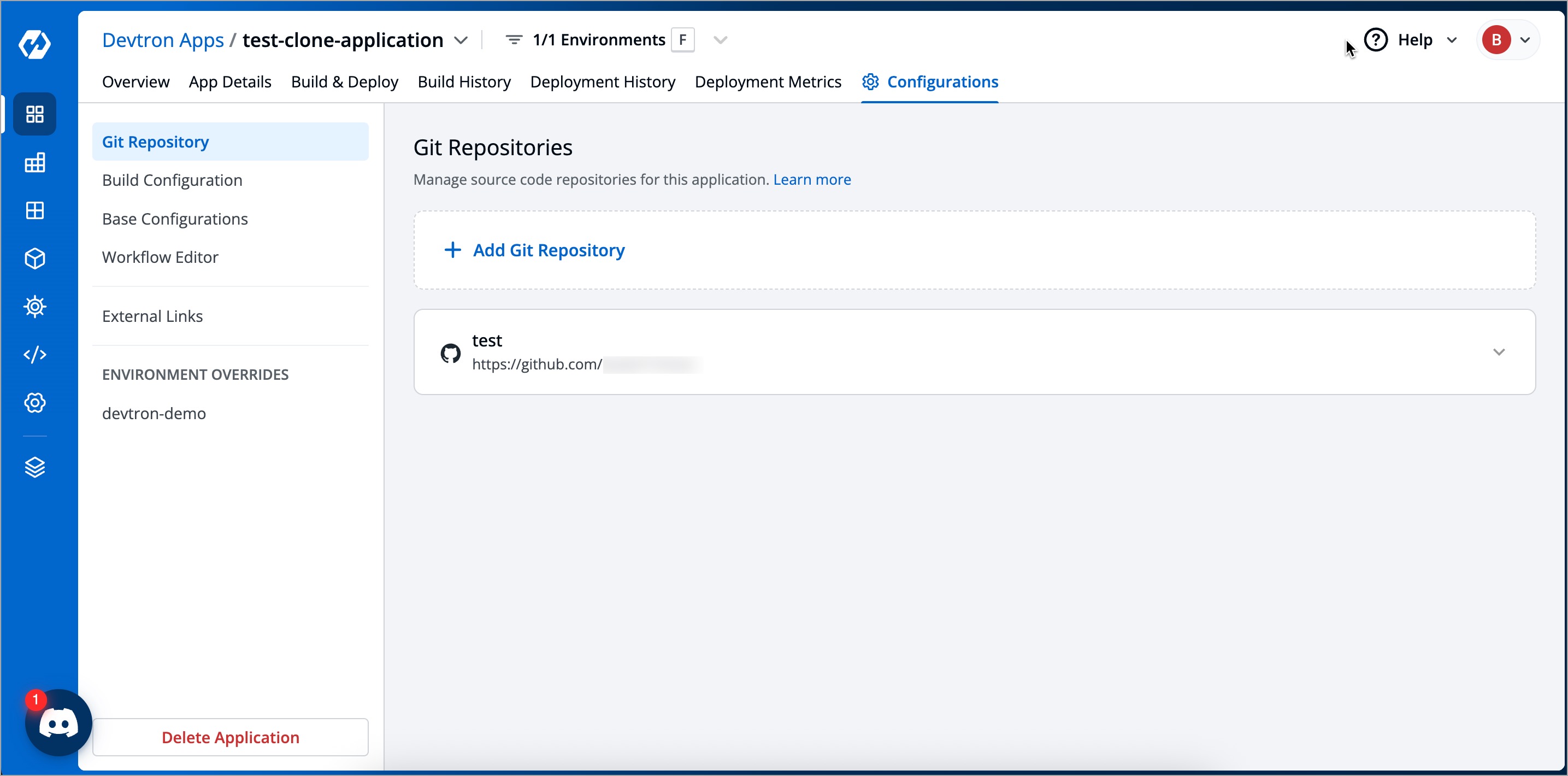 Figure 4: Application Configurations