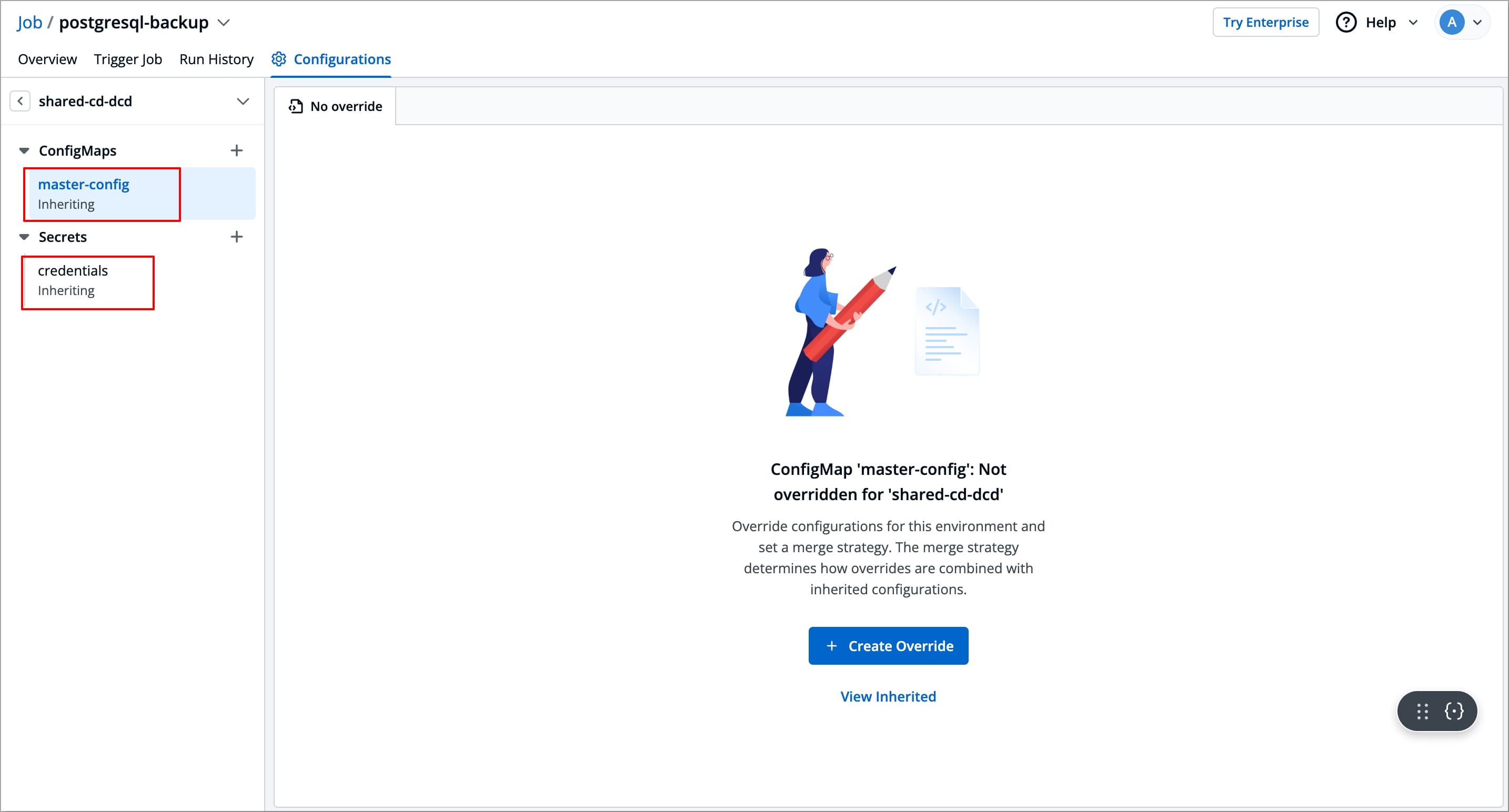 Figure 5: Selecting ConfigMap or Secrets