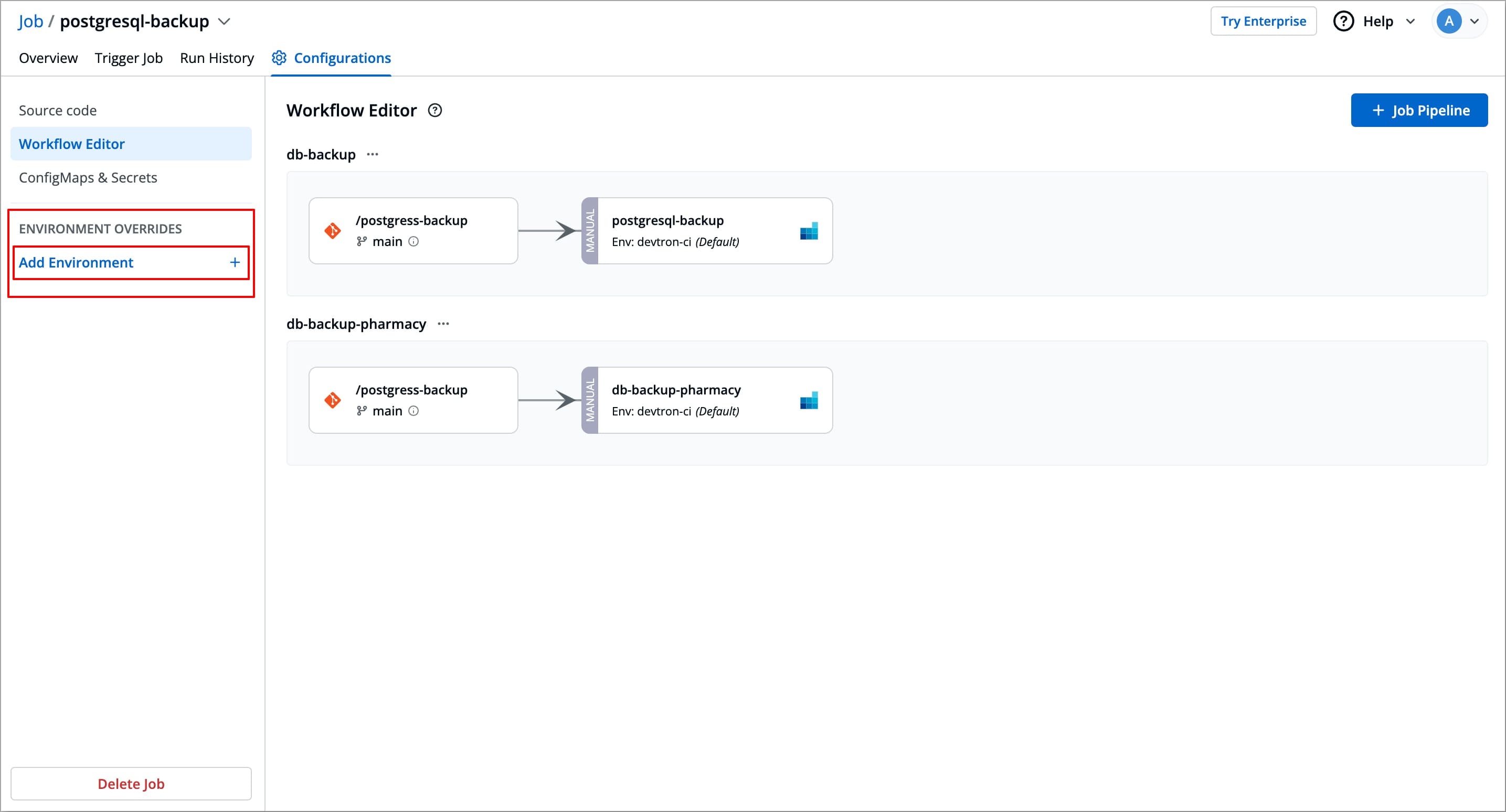Figure 1: Environment Override