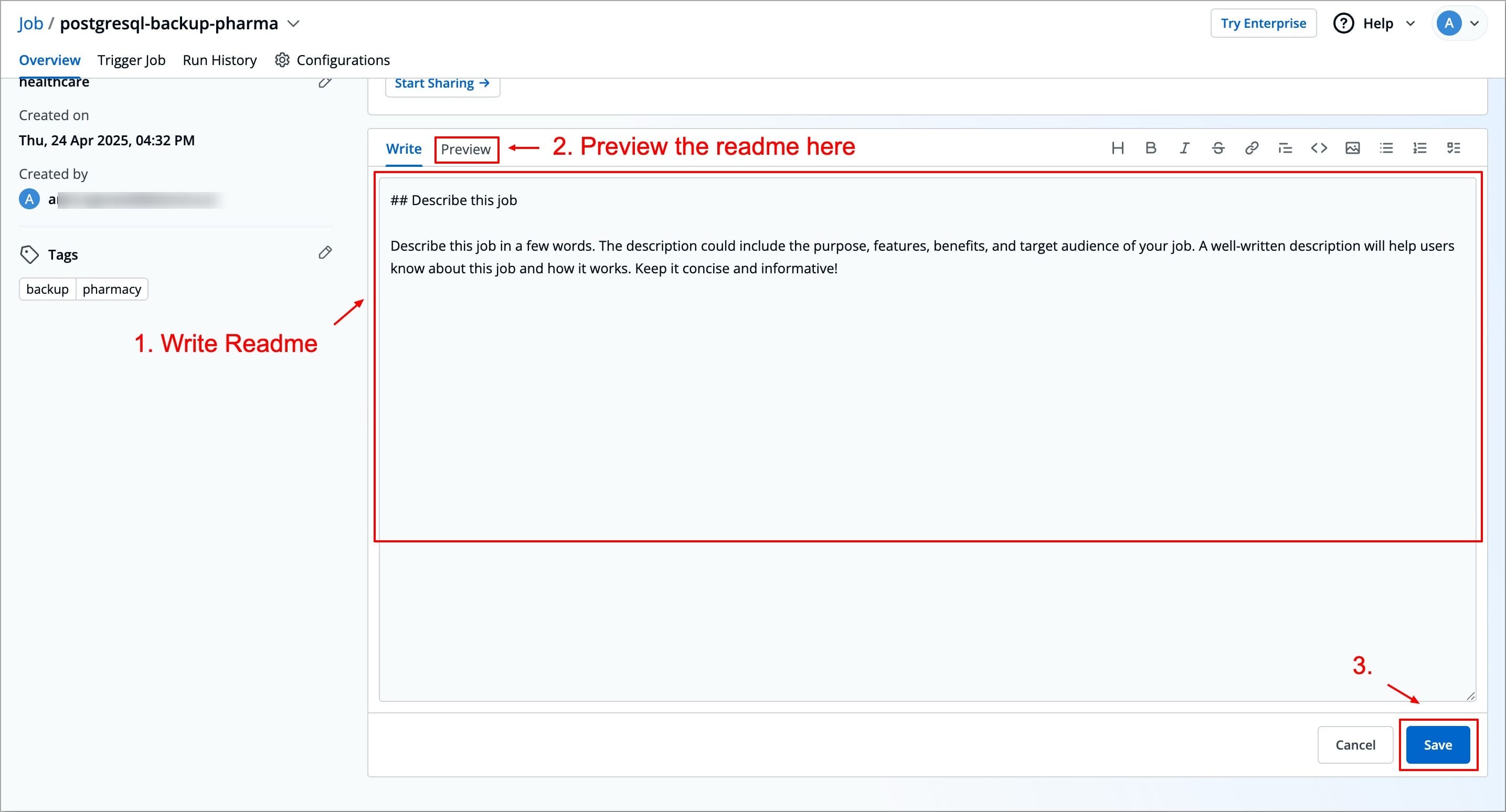 Figure 5: Editing Readme