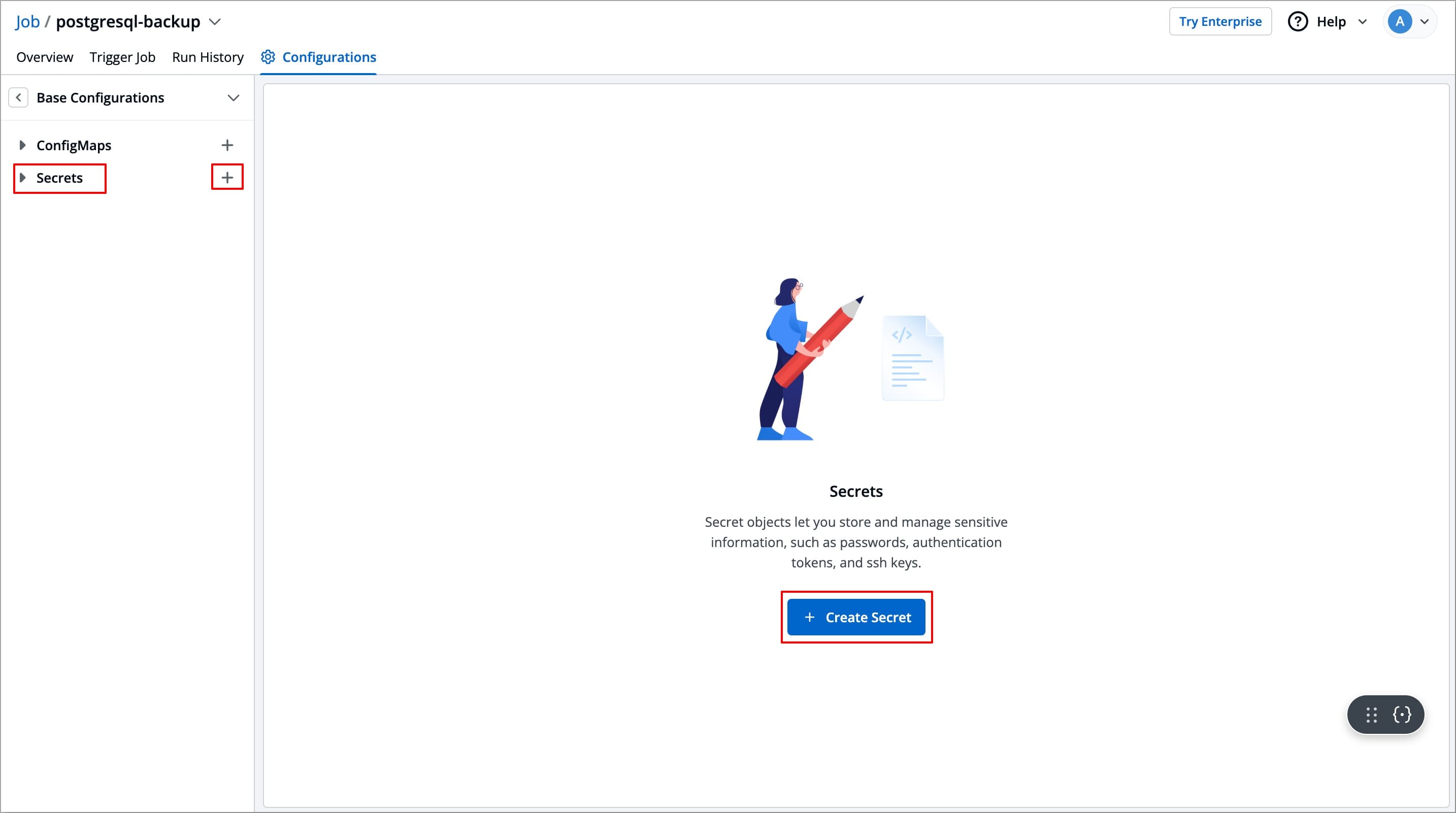 Figure 2: Creating Secret