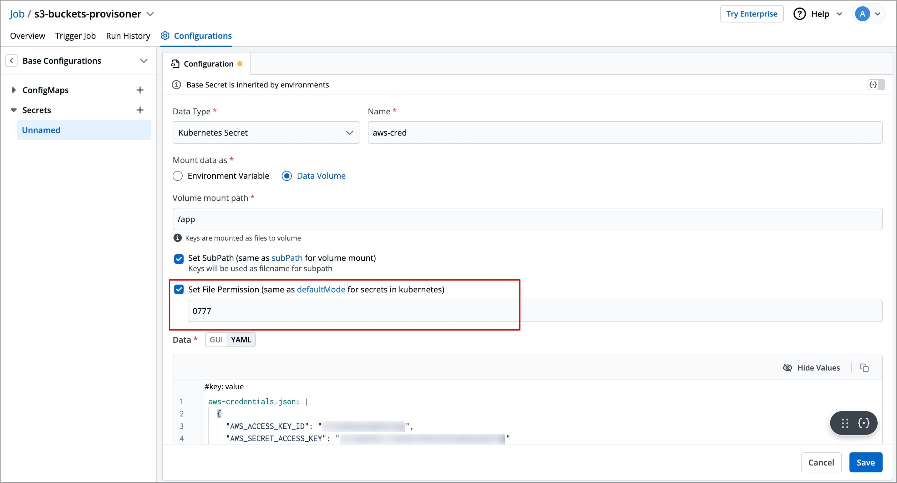 Figure 12: Setting File Permission