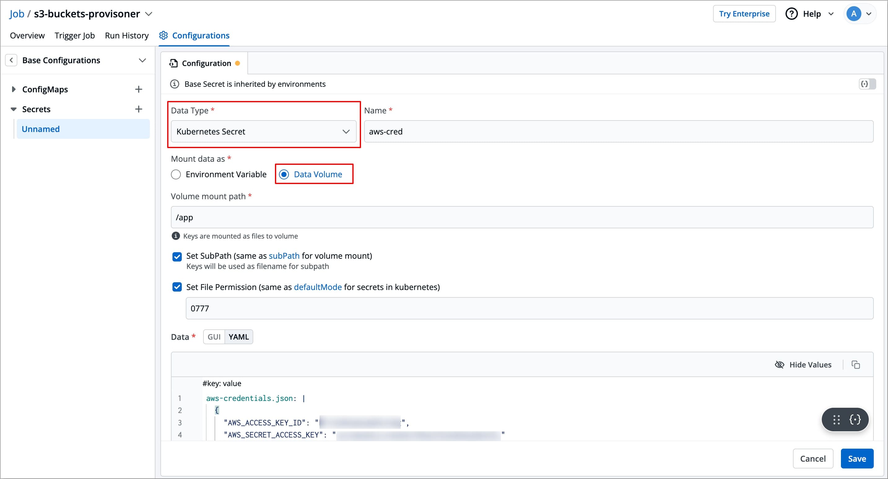 Figure 9: Mounting Data as Data Volume