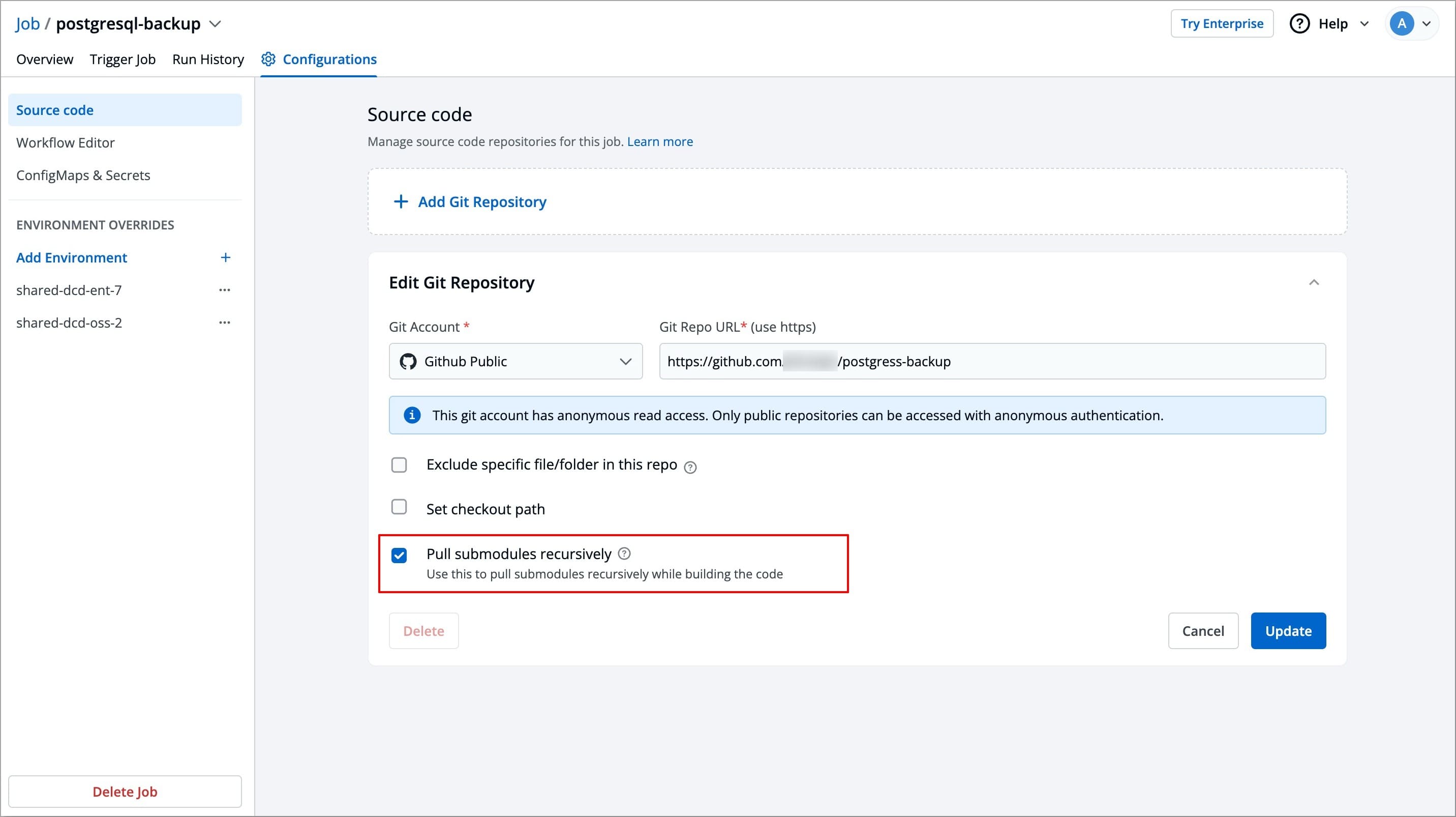 Figure 9: Pulling Submodules Recursively
