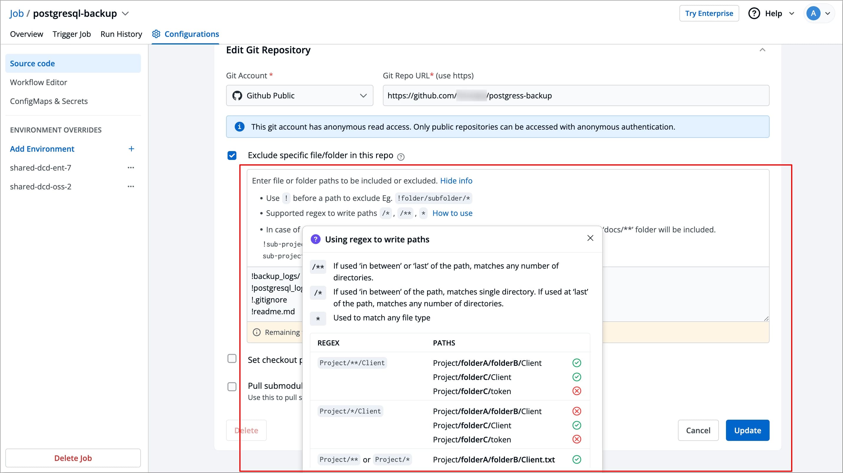 Figure 7: Regex Support