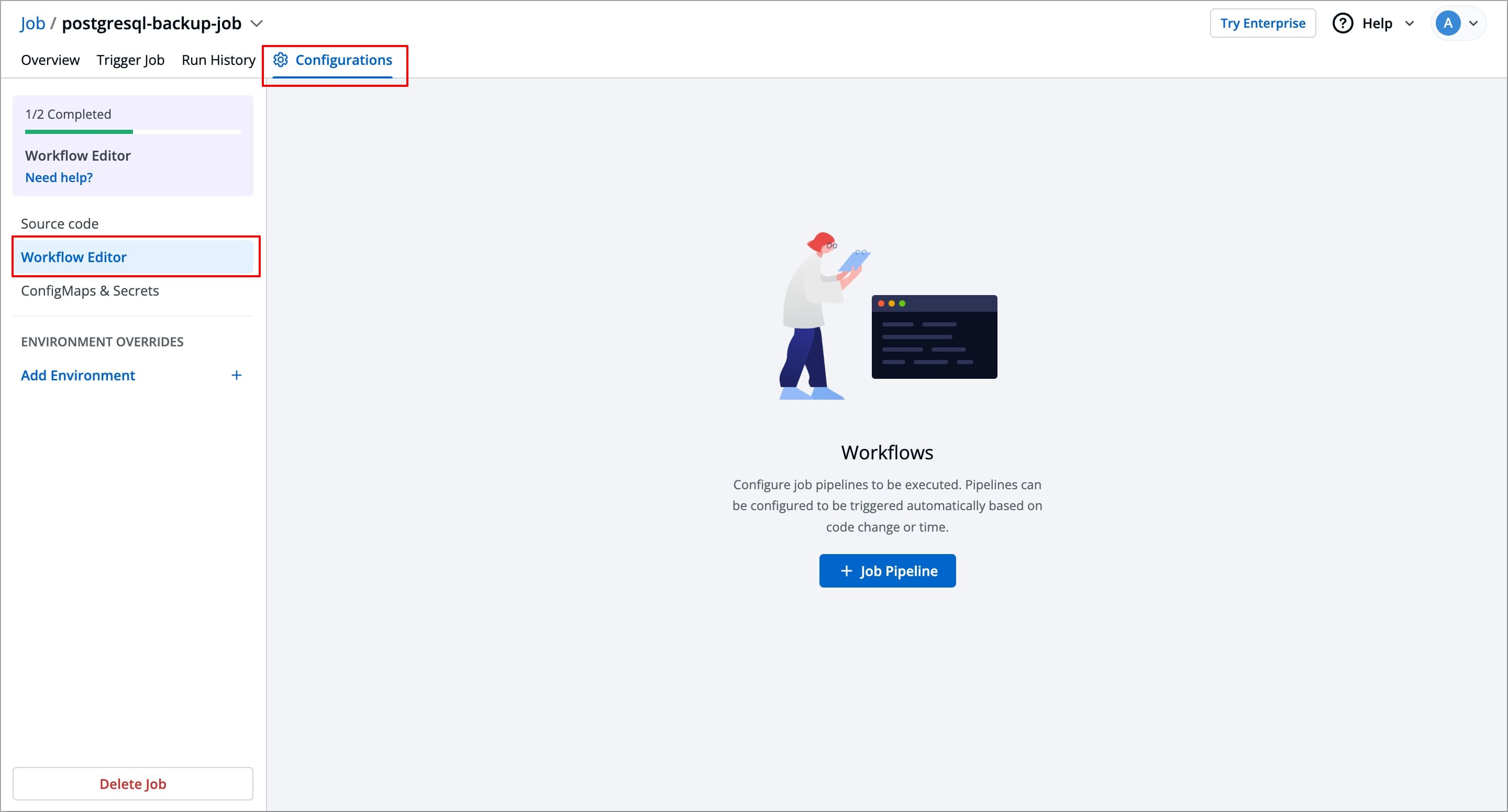 Figure 1: Selecting Workflow Editor