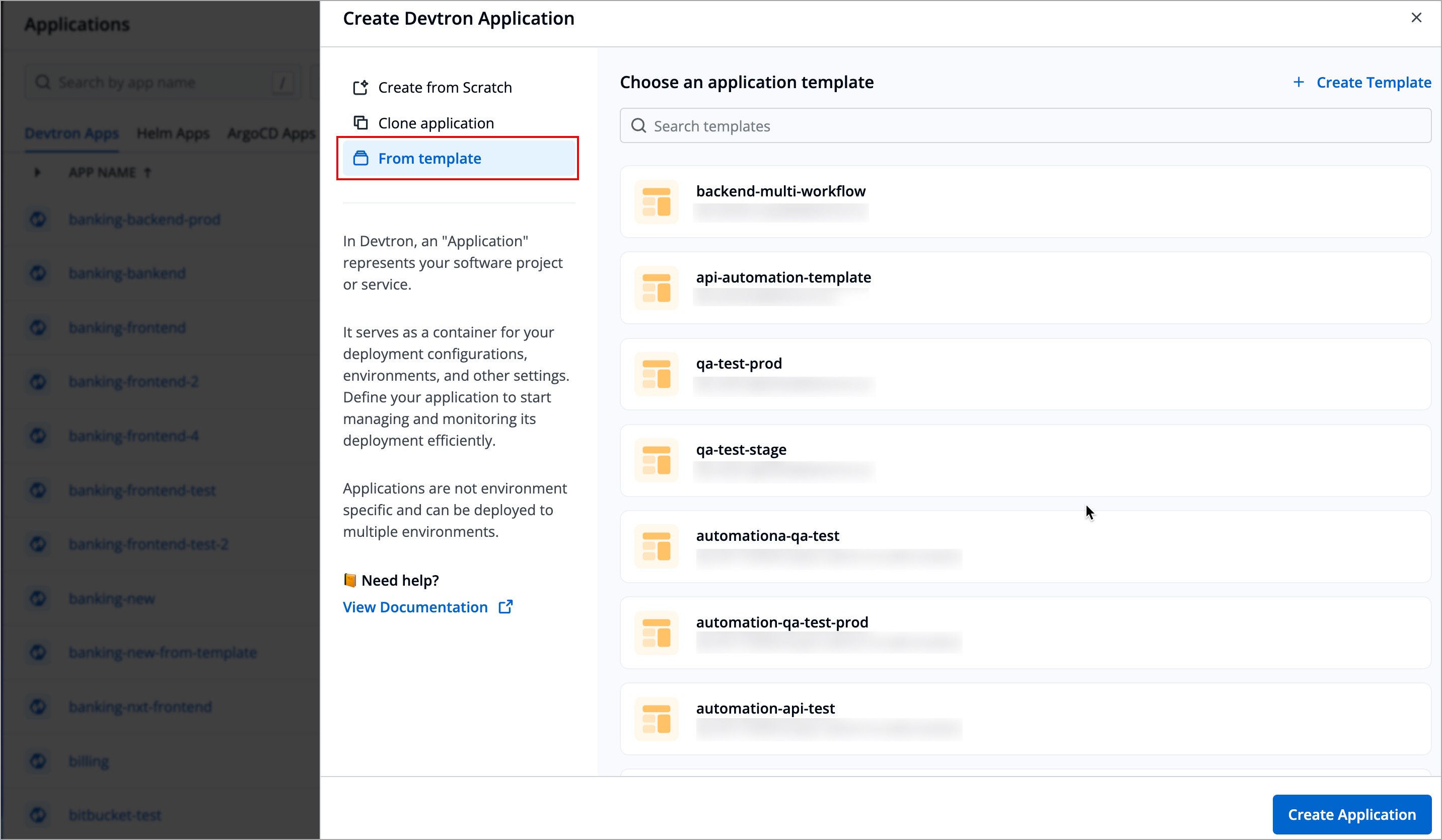 Figure 2: Selecting 'From template'