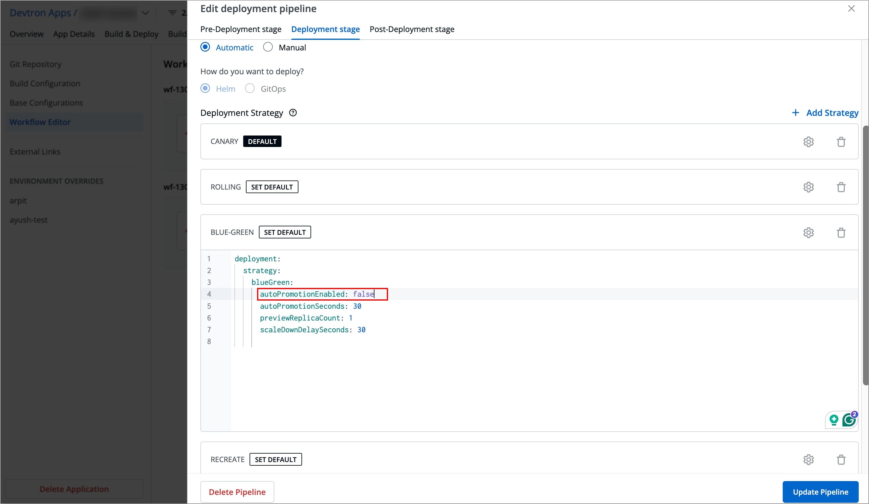 Figure 2: autoPromotionEnabled: false