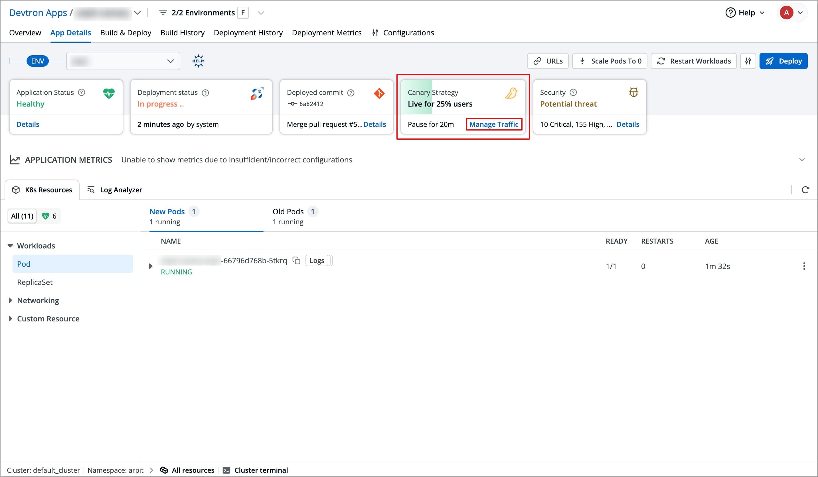 Figure 1a: Selecting Manage Traffic