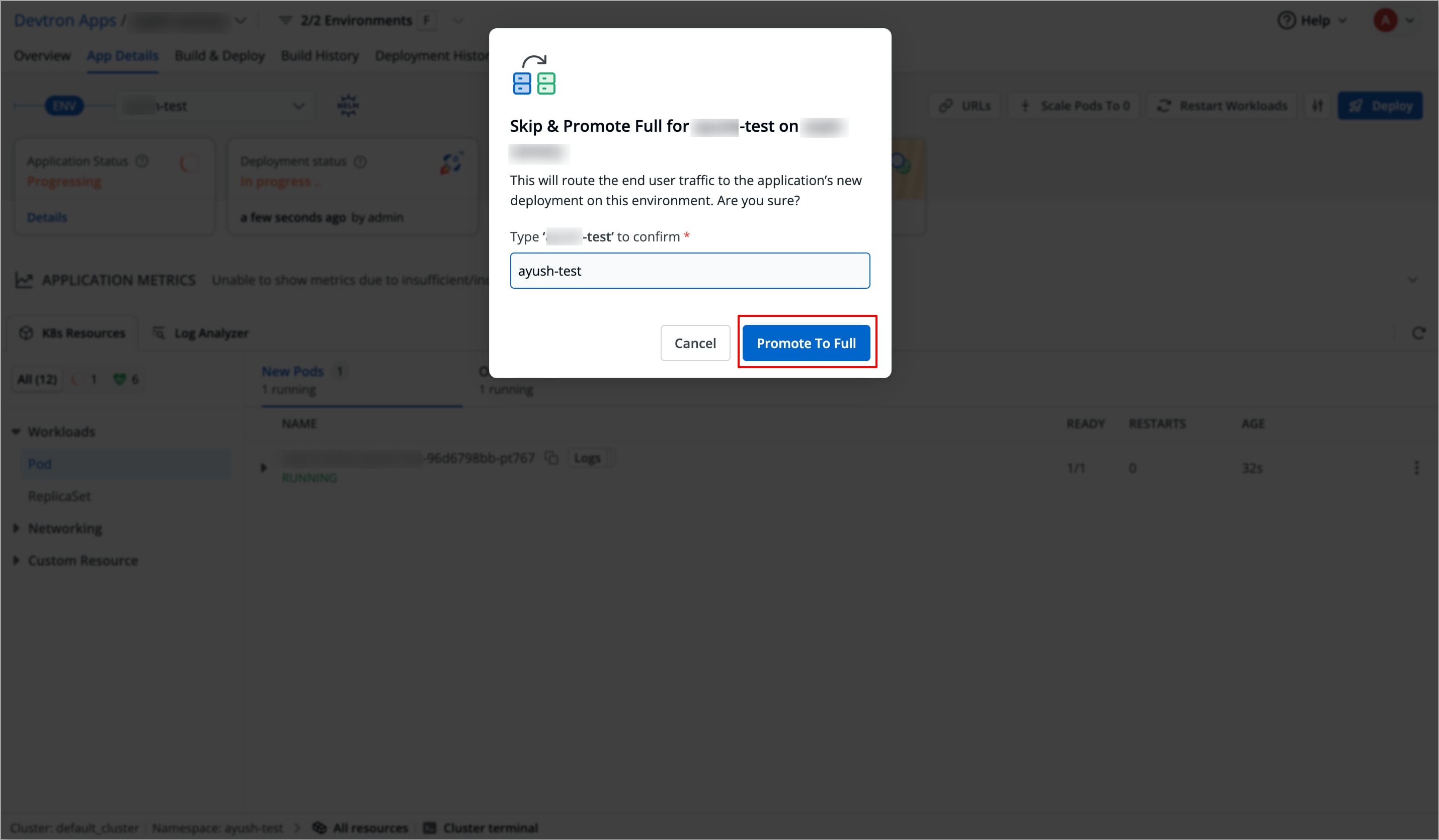 Figure 6: Promote to Full Pop Up