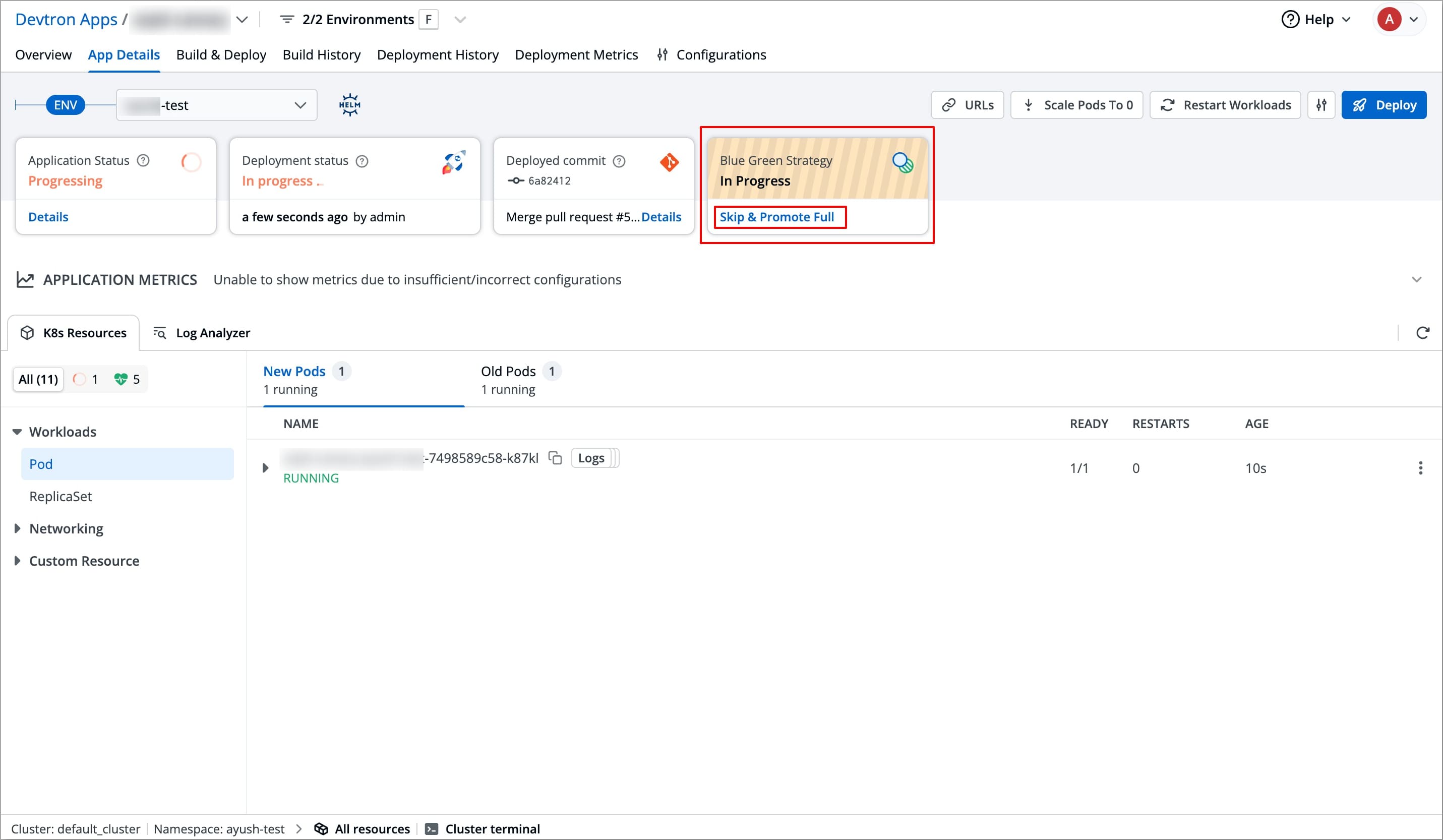 Figure 5: Selecting 'Skip & Promote Full'