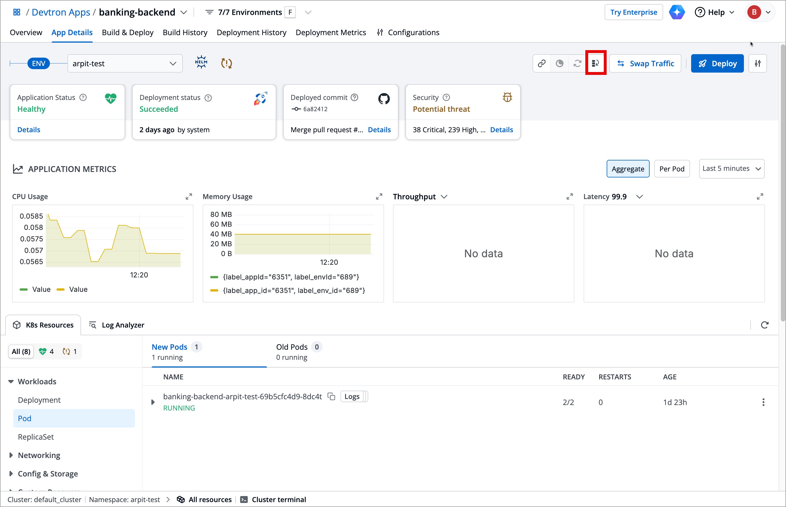 Figure 6: Rollback Your Deployment