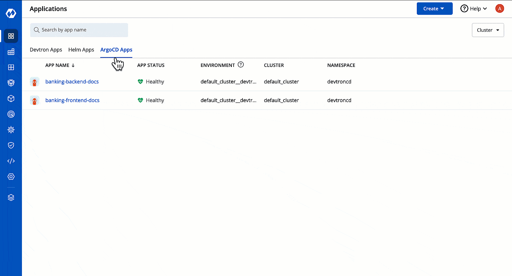 Figure 2: ArgoCD App List