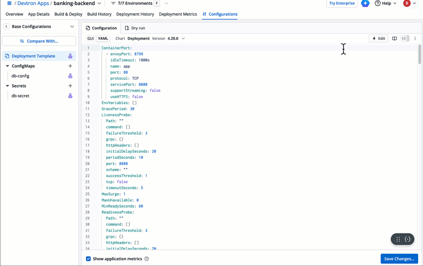 Figure 19: Express Edit a Protected Deployment Template