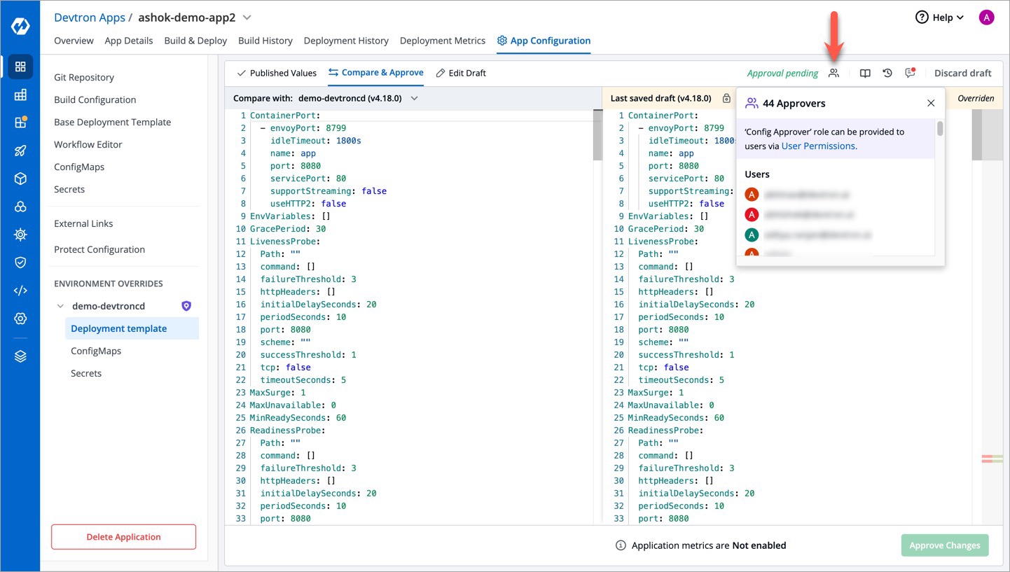Figure 5: Viewing the Approver(s)