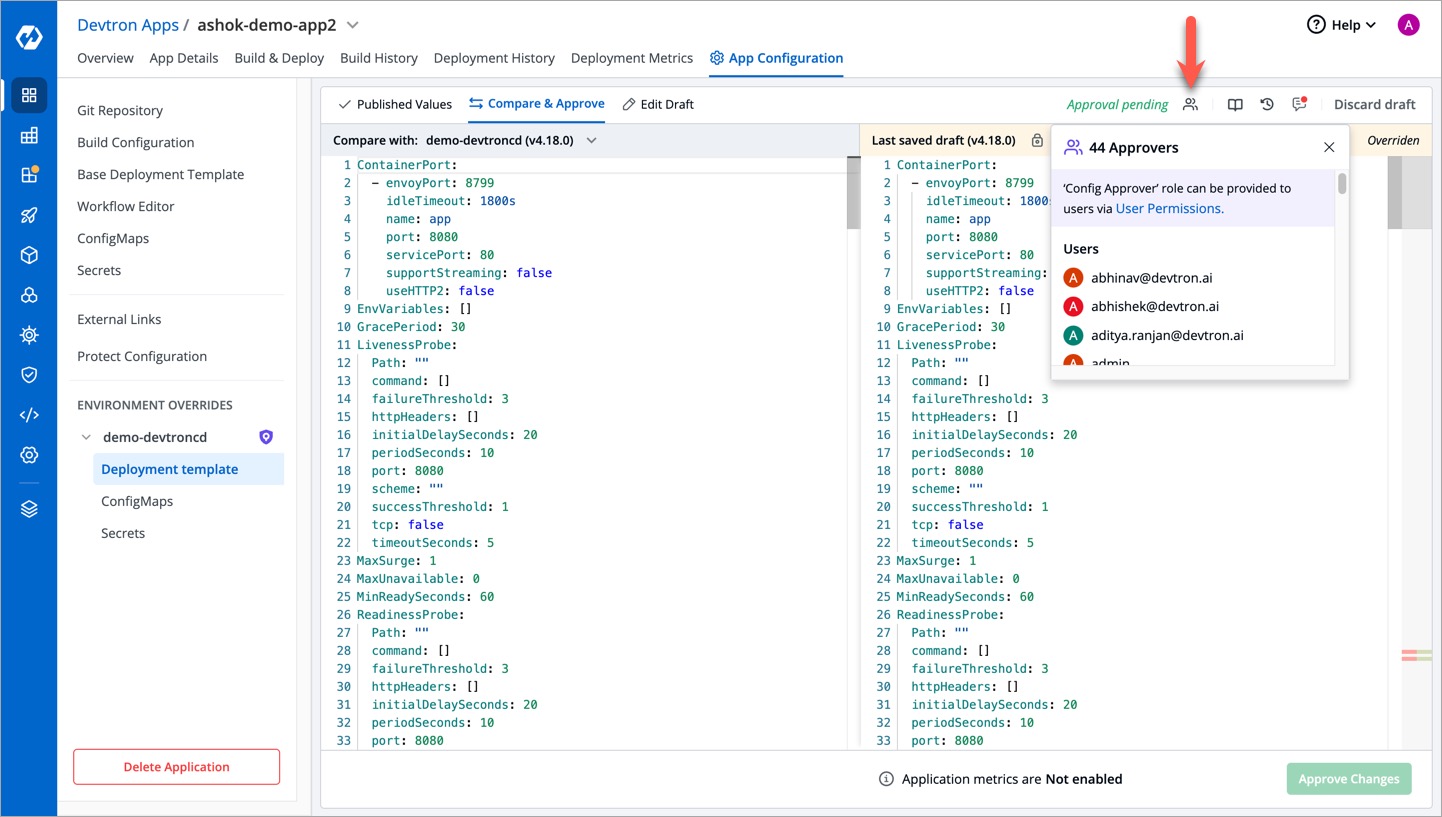 Figure 5: Viewing the Approver(s)