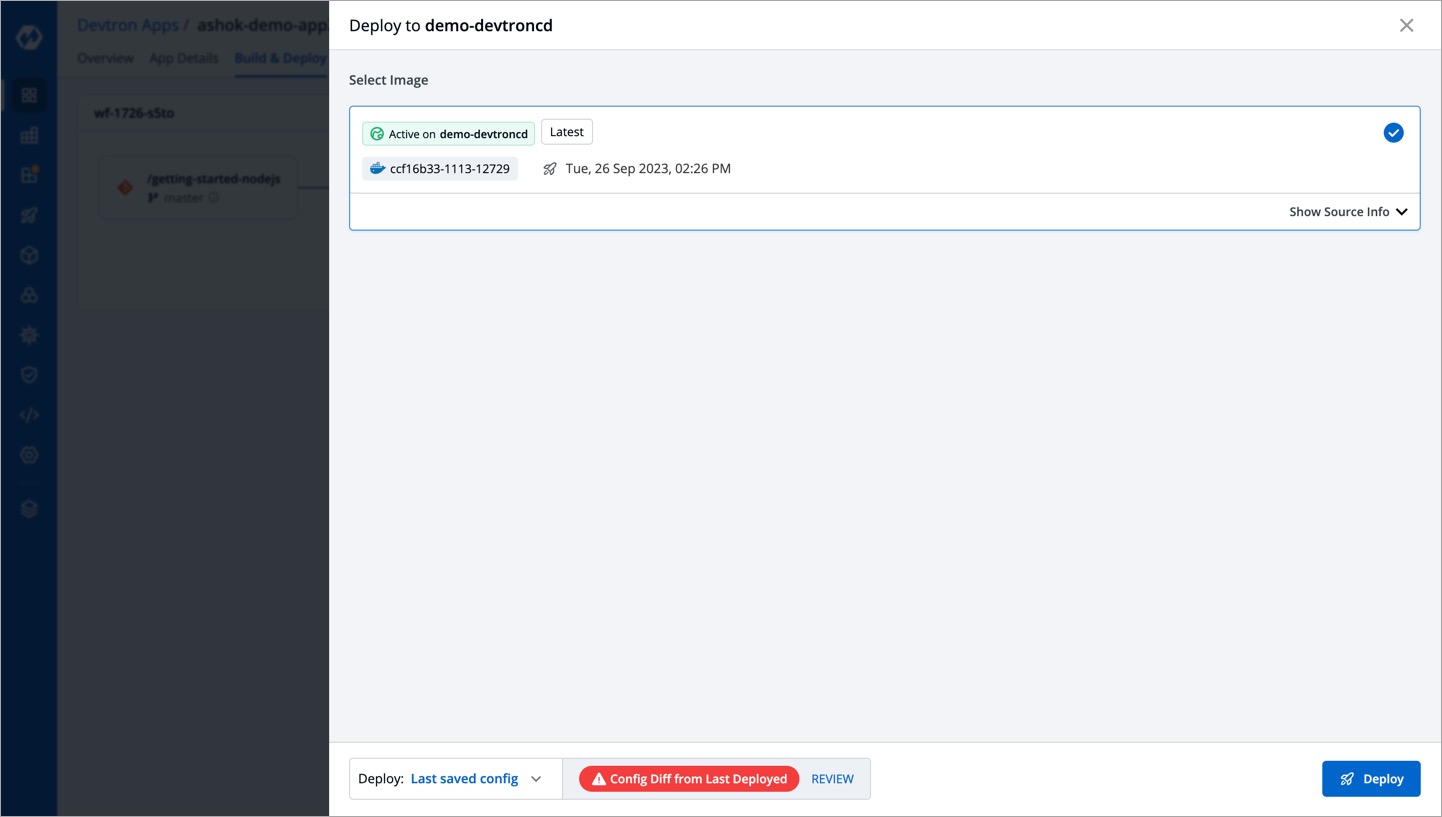 Figure 9: Checking Config Diff