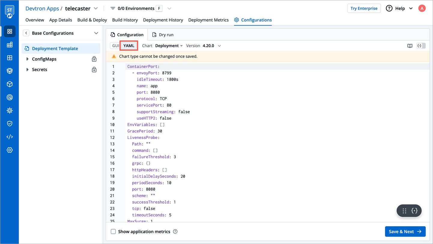 Figure 9: YAML Option