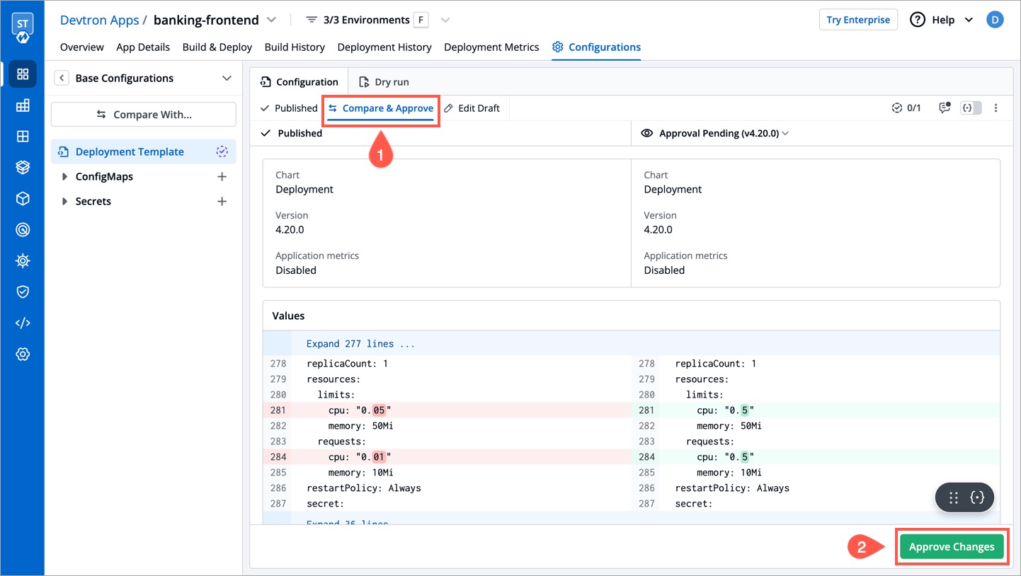Figure 19: Approving the Changes