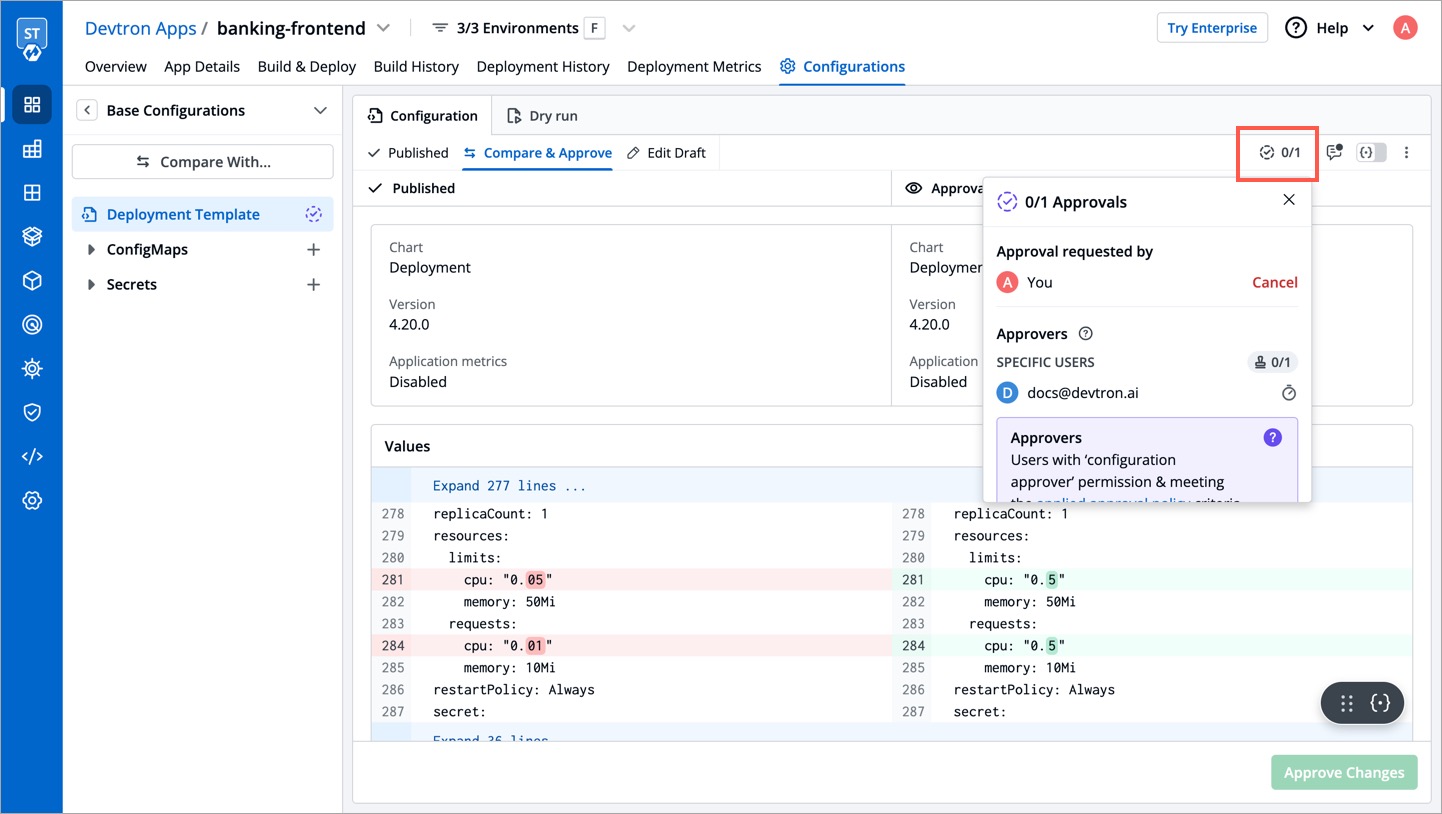 Figure 17: Viewing the Approval Status