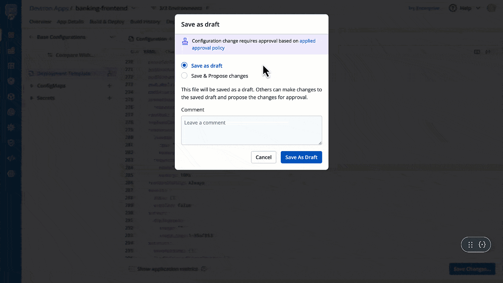 Figure 16: Proposing Changes
