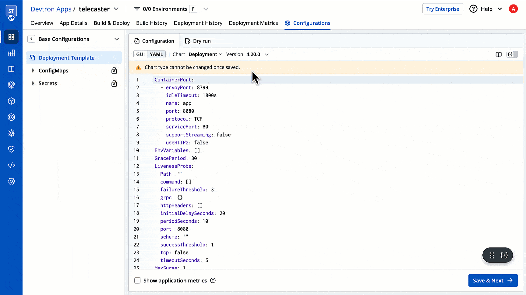 Selecting Custom Chart
