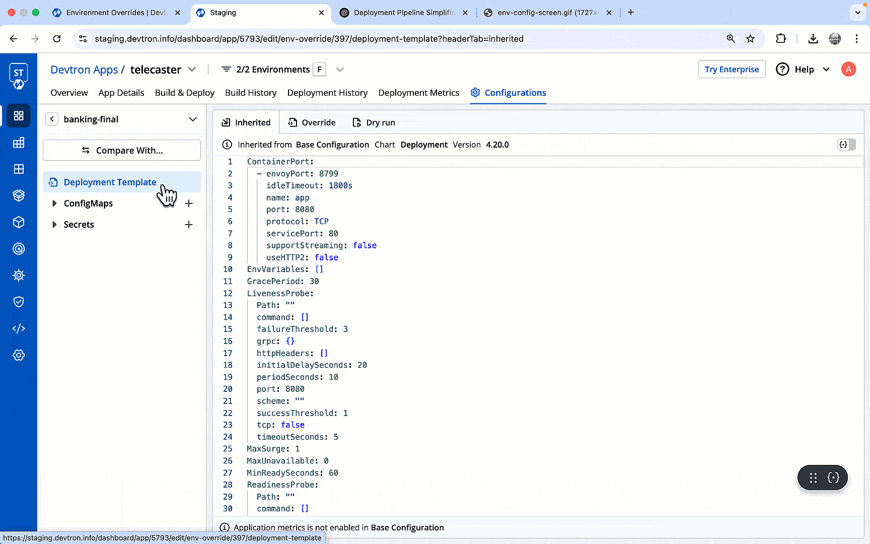 Figure 8: Delete Override Option