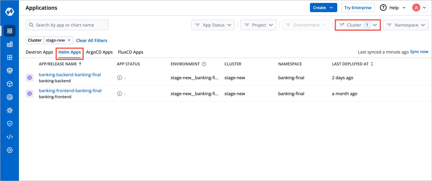 Figure 2: Helm App List