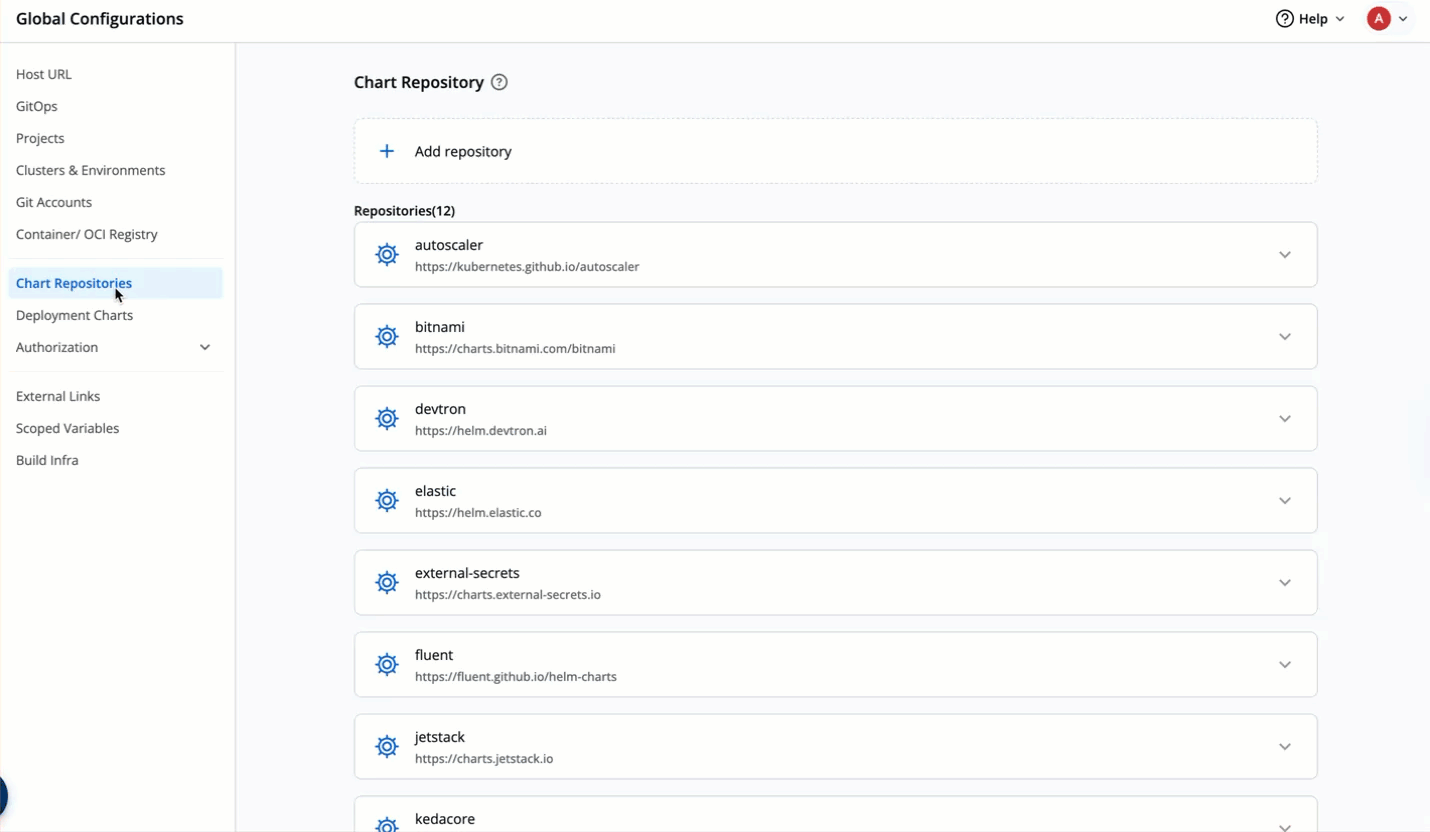Figure 9: Adding FluxCD Chart Repository