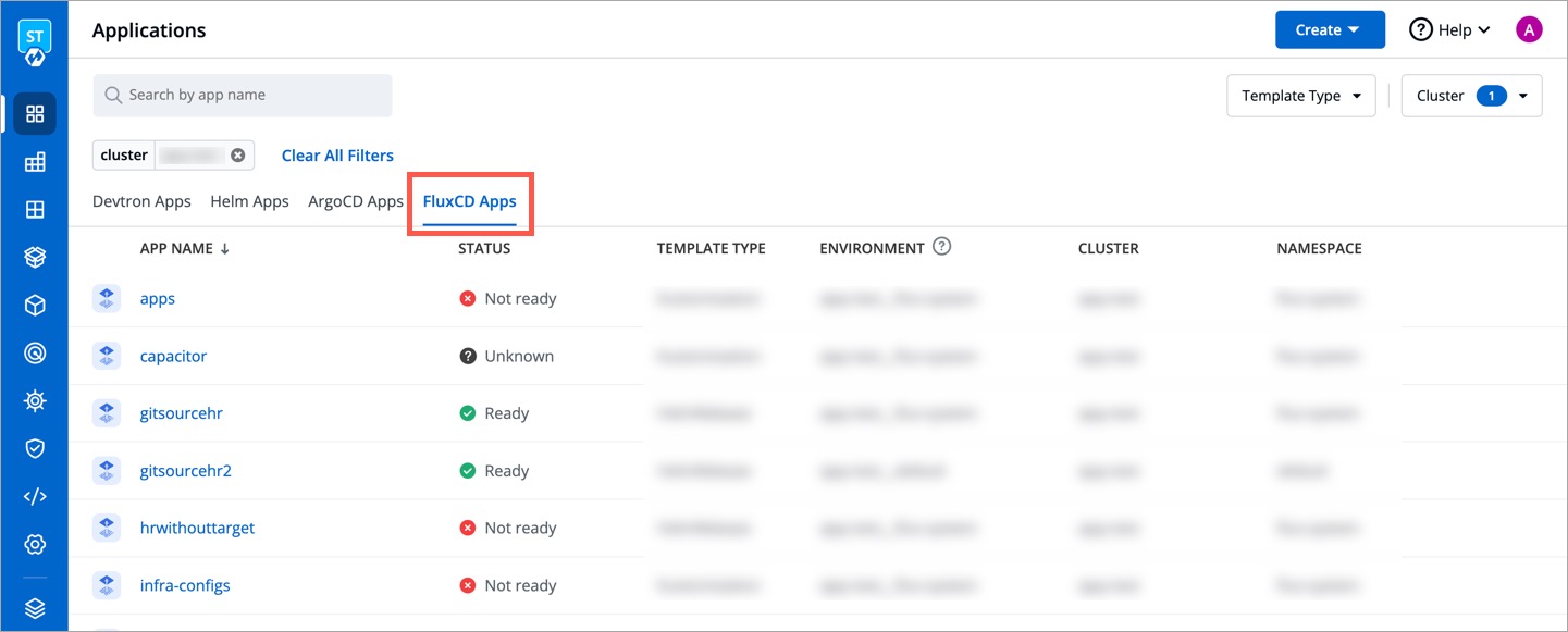 Figure 4: FluxCD App List and Details