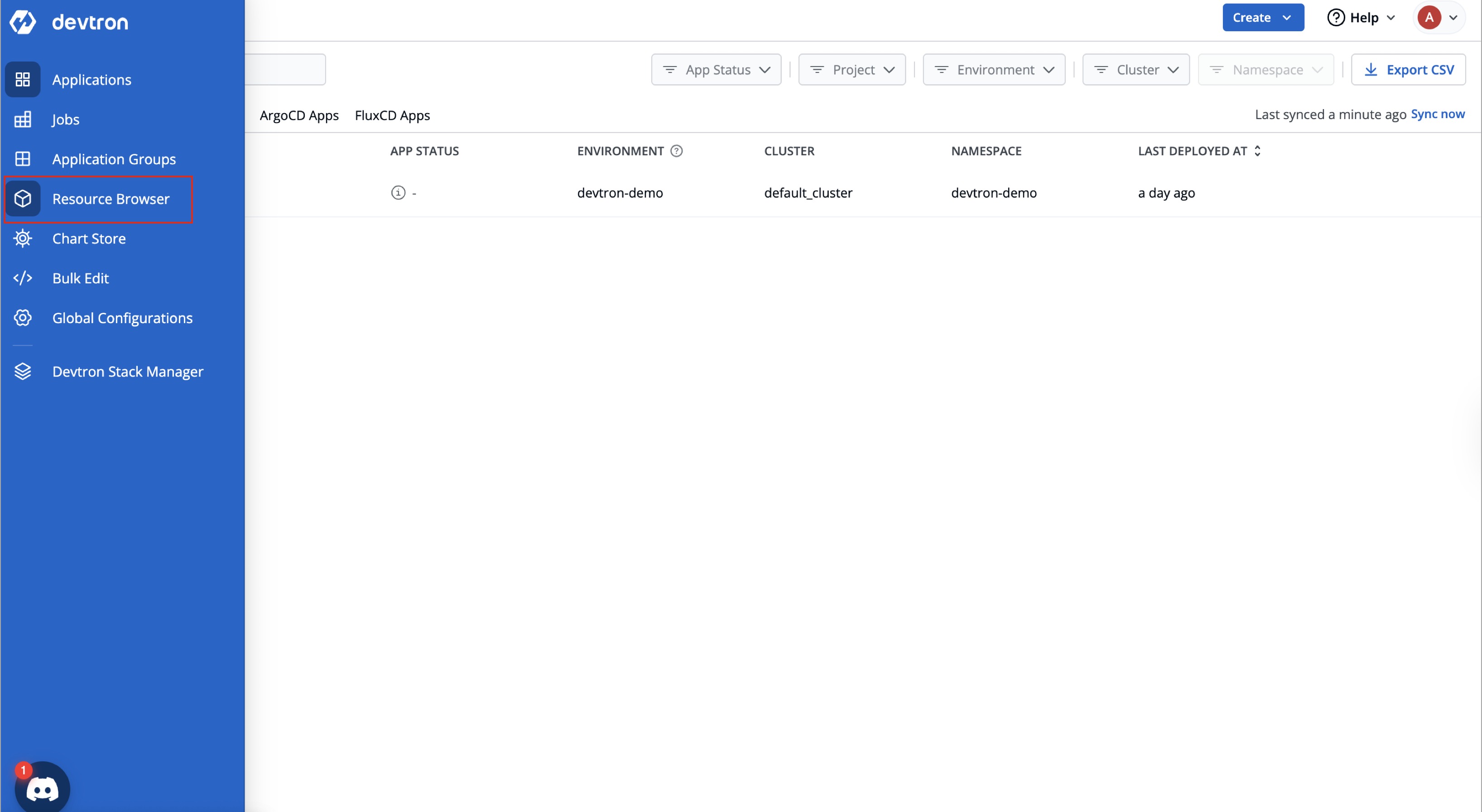 Figure 1: Navigating to Resource Browser