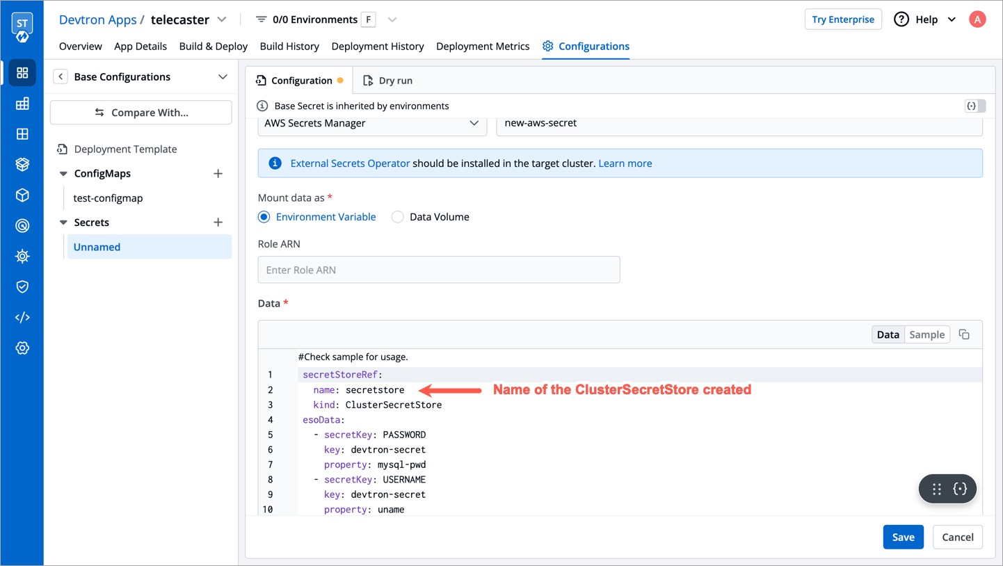 Figure 8: Create Secret