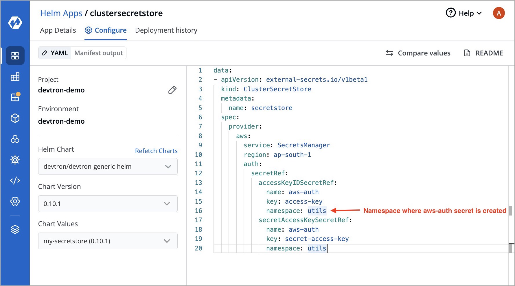 Figure 7: Create ClusterSecretStore