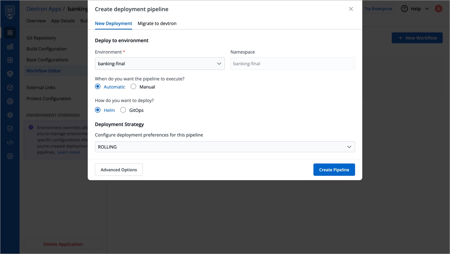 Figure 1b: Creating CD Pipeline