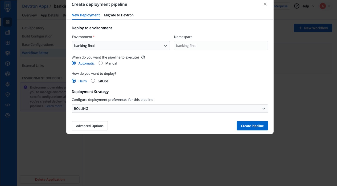 Figure 2: Creating CD Pipeline