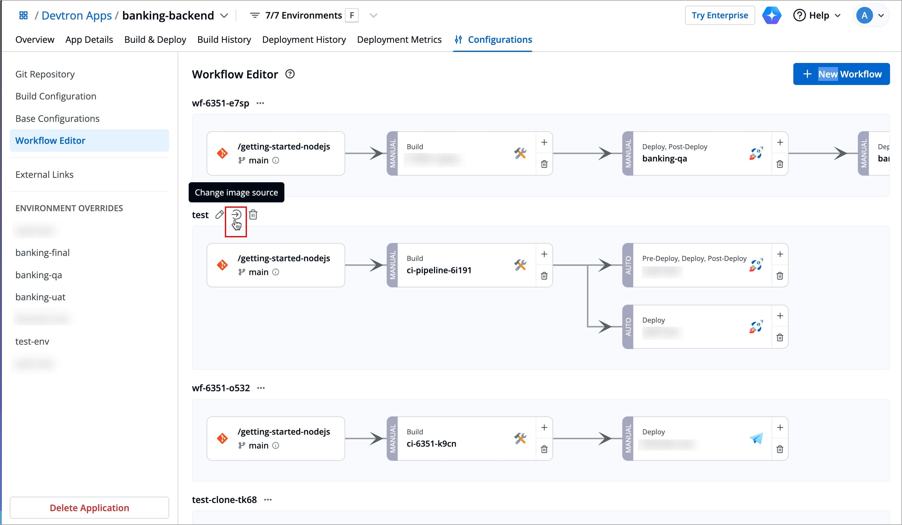 Figure 70a: Clicking 'Change Image Source'