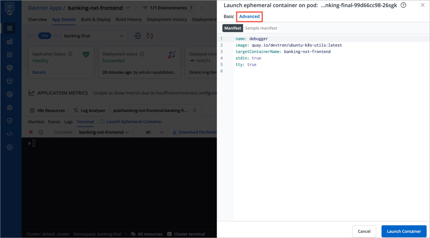 Figure 7: Advanced View