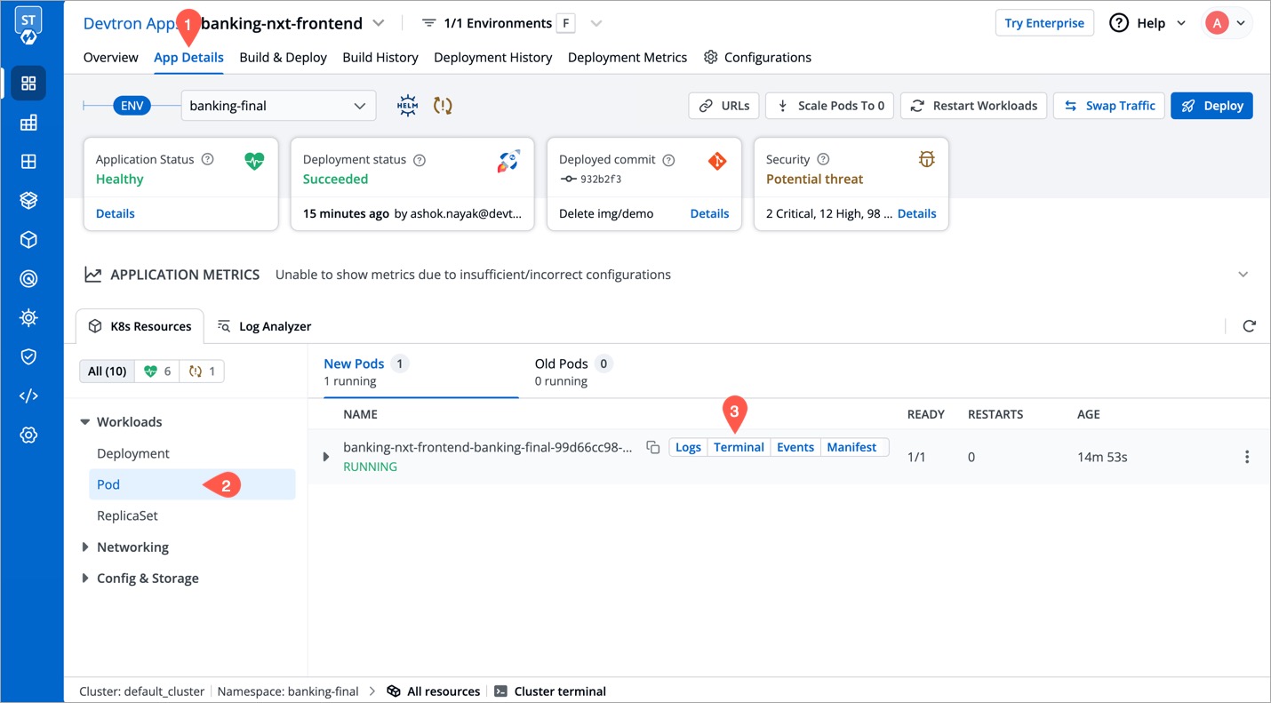 Figure 4: Opening a Terminal