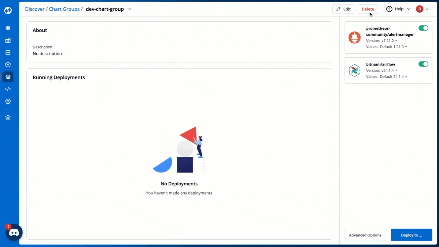 Figure 7: Delete a Chart Group