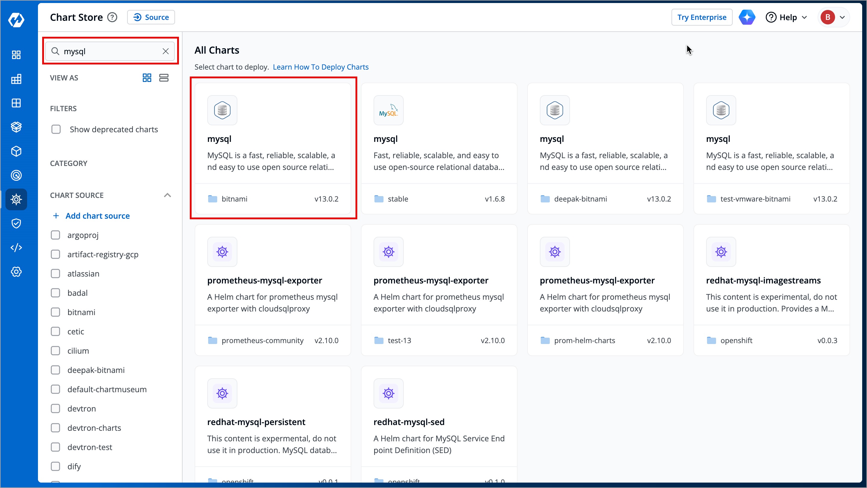Figure 11: Chart Store
