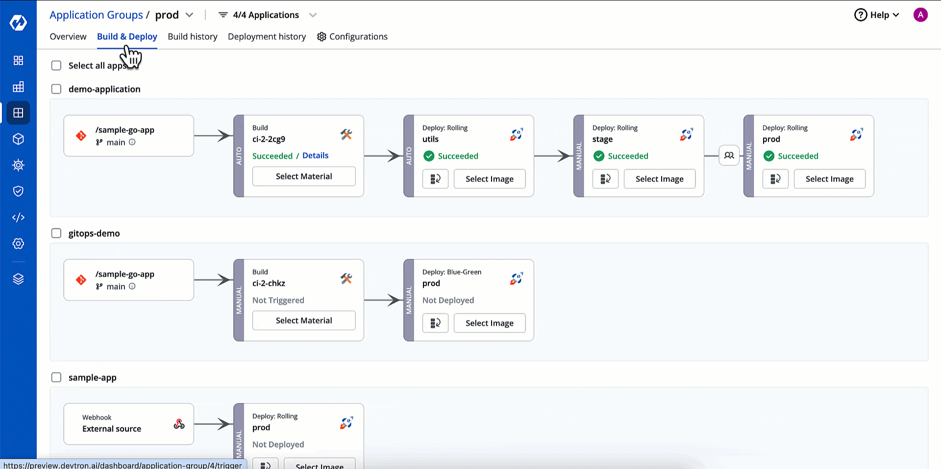 Figure 9: Application Groups - Filter by Image Label
