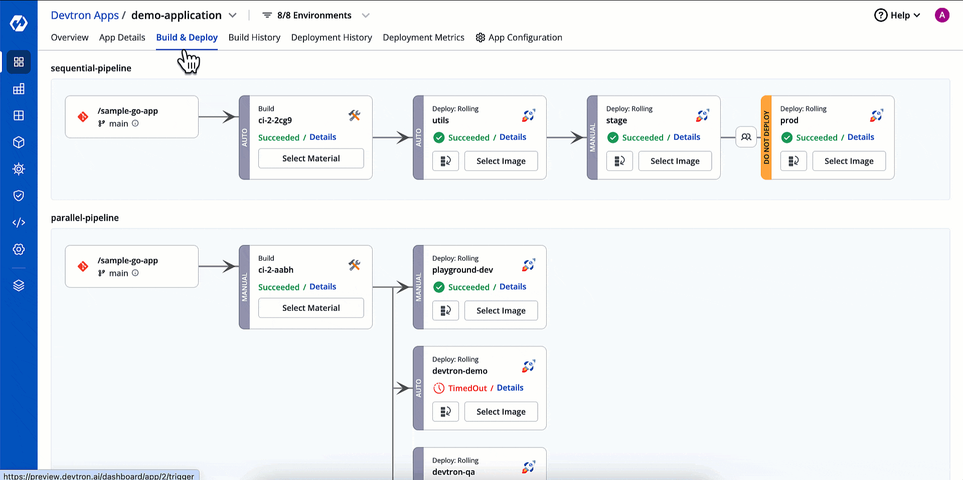Figure 2: Adding Labels and Comments - 'Build & Deploy' Page