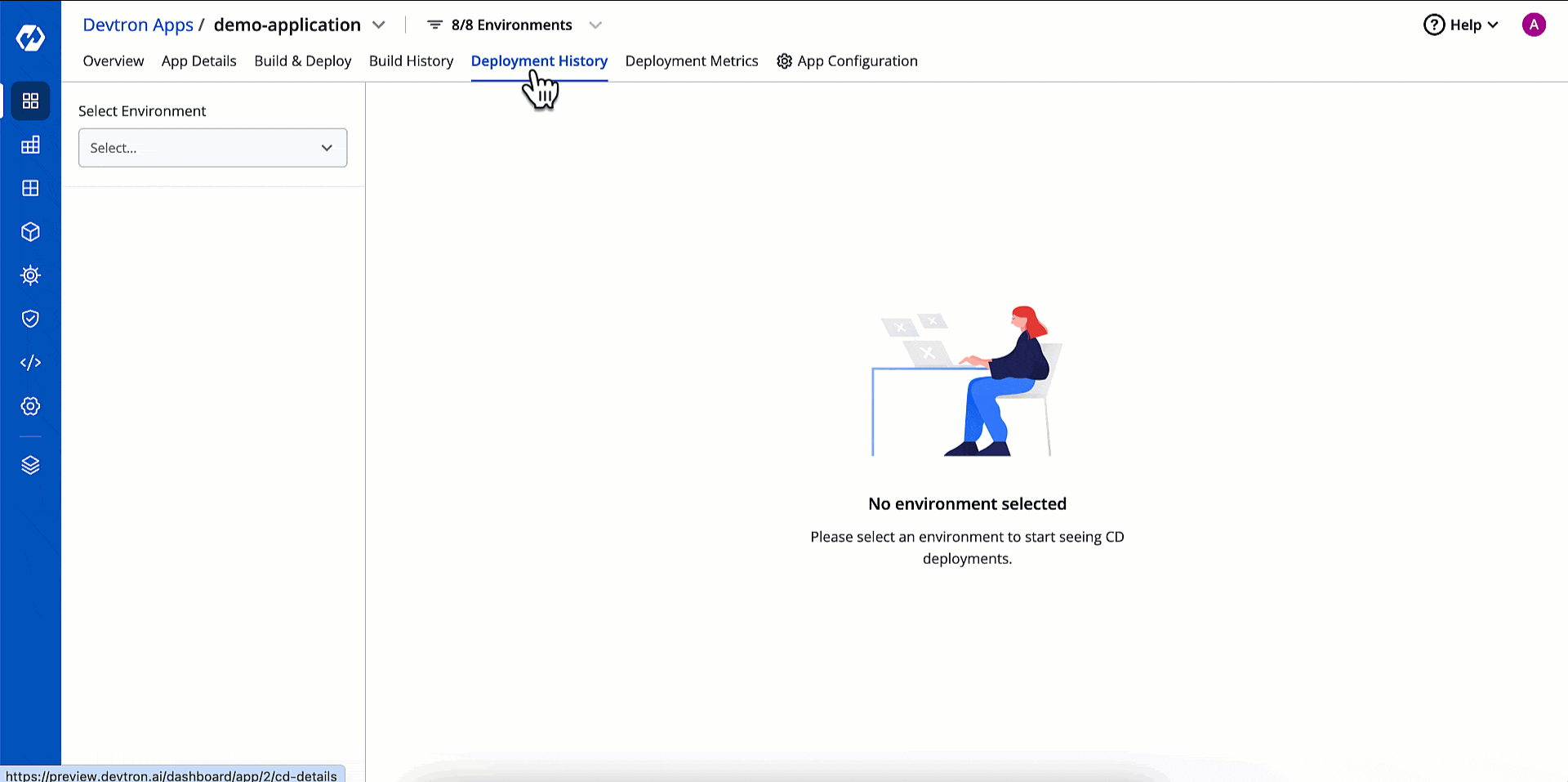 Figure 4: Adding Labels and Comments - 'Deployment History' Page