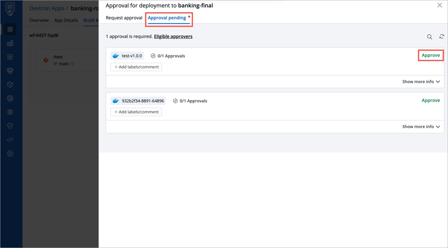 Figure 11: List of Pending Approvals