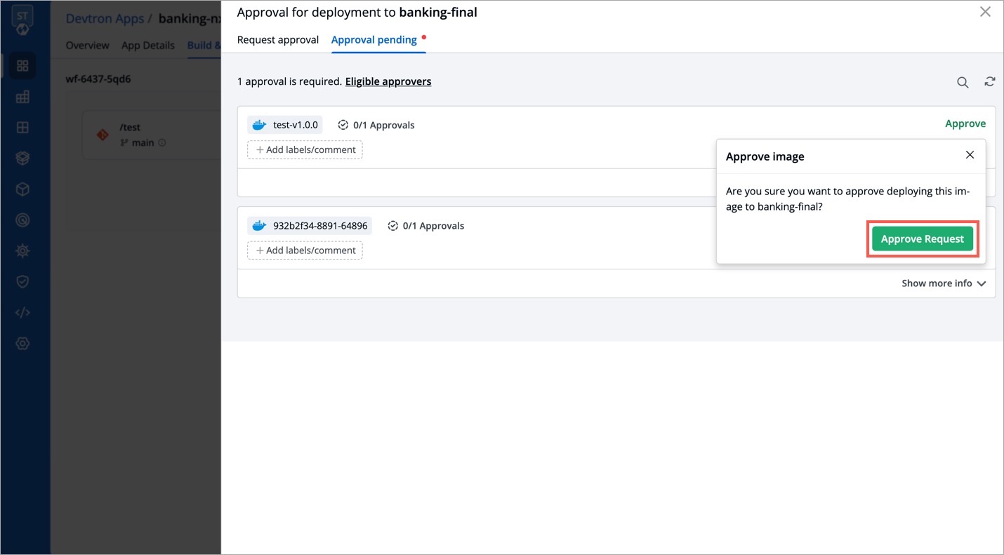 Figure 12: Approving a Request
