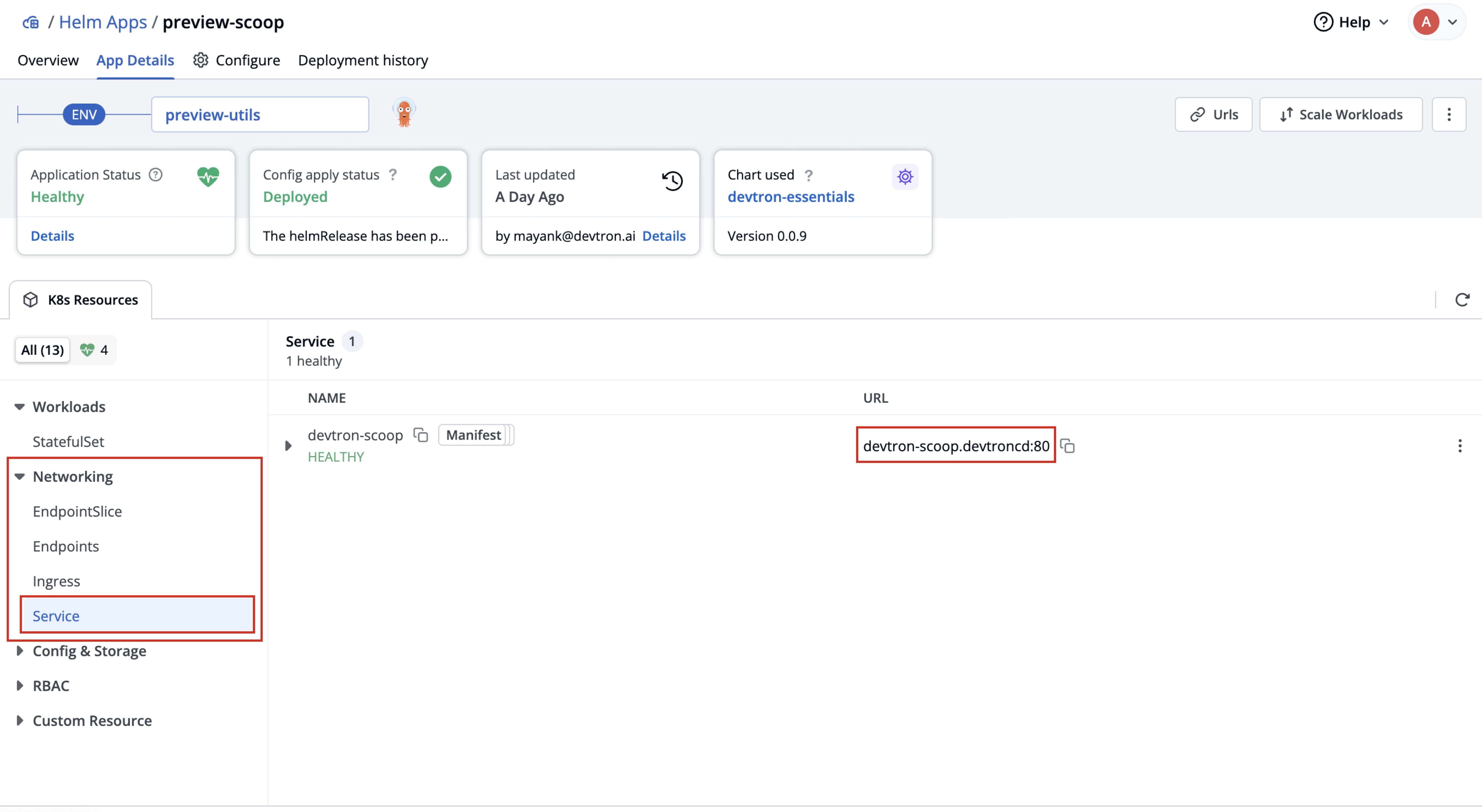 Figure 6: Checking Service Endpoint