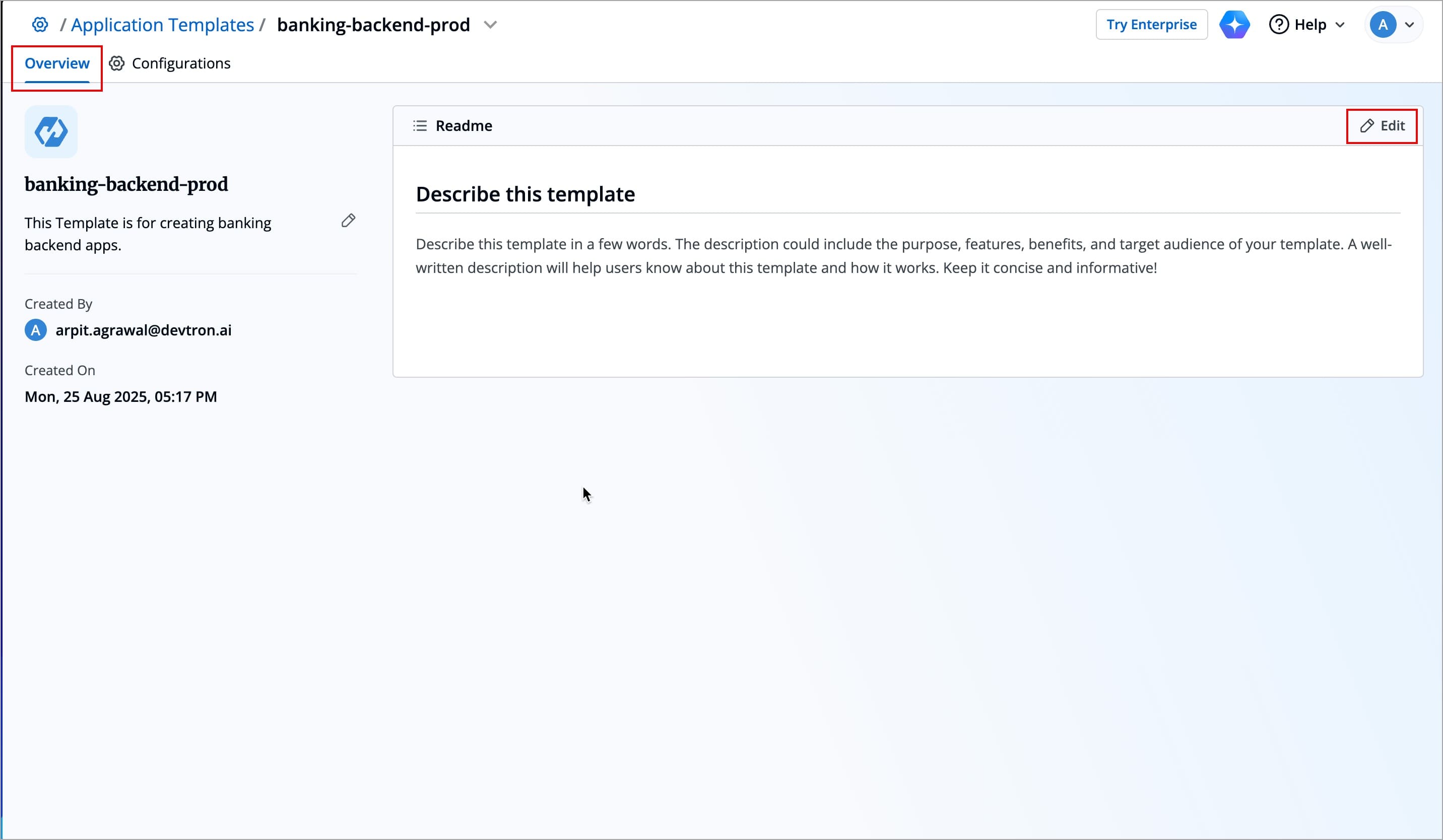 Figure 5: Clicking 'Edit' button